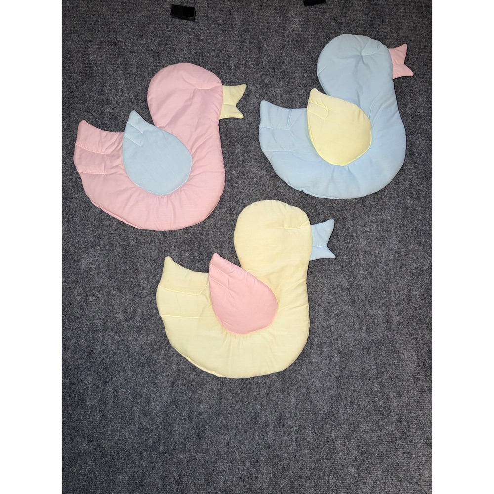 NoJo Vintage Pastel Duck Wall Hanging Set 3 Piece Nursery Decor Pink Blue Yellow